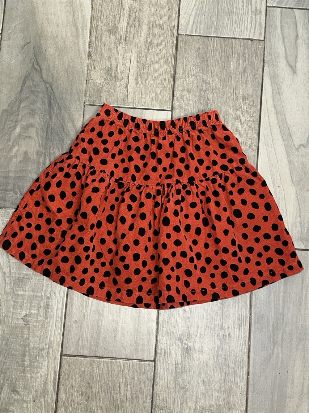 Hanna Andersson Youth Girls Skirt Size 8 Brown Black Polka Dot A Line